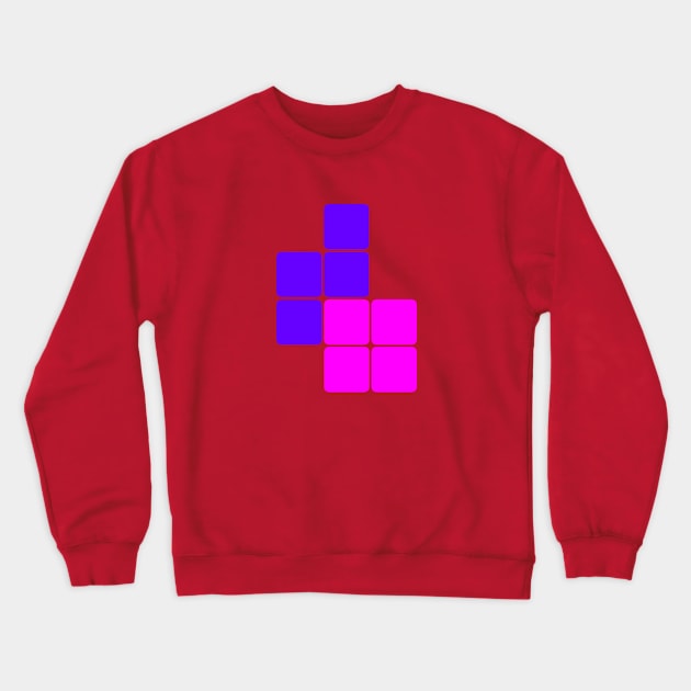 Tetris Pink Purple Crewneck Sweatshirt by BITLY